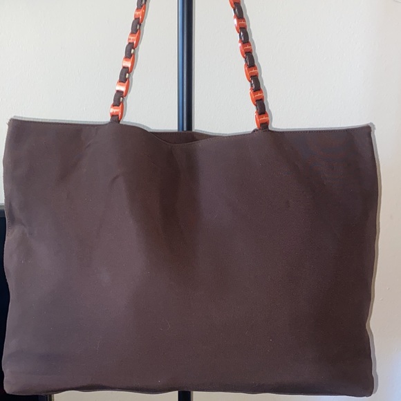 Authentic Salvatore Ferragamo brown tote with logo tie loops - Picture 3 of 9